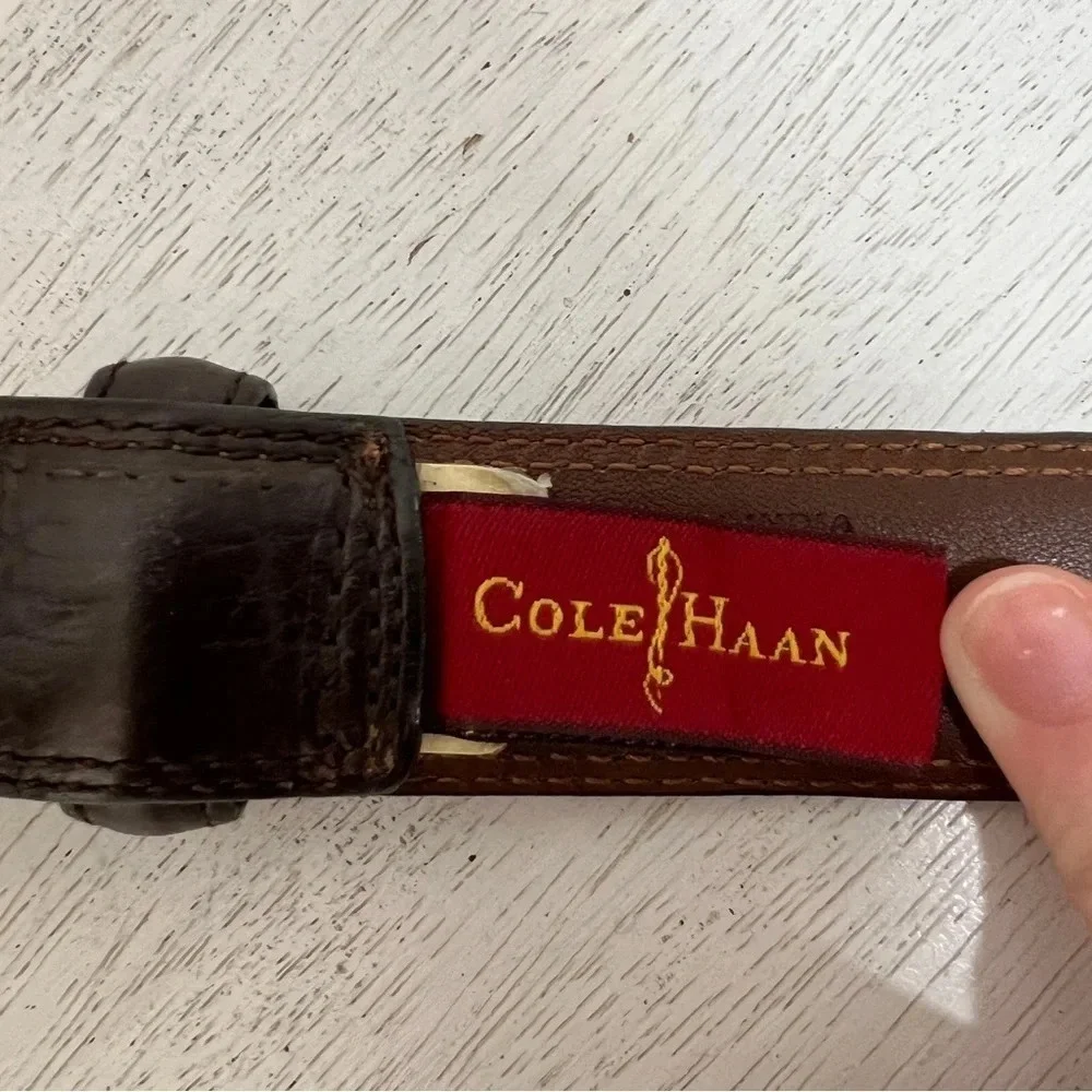 Cole Haan Belt Brown Leather 37-41” hole‎ range